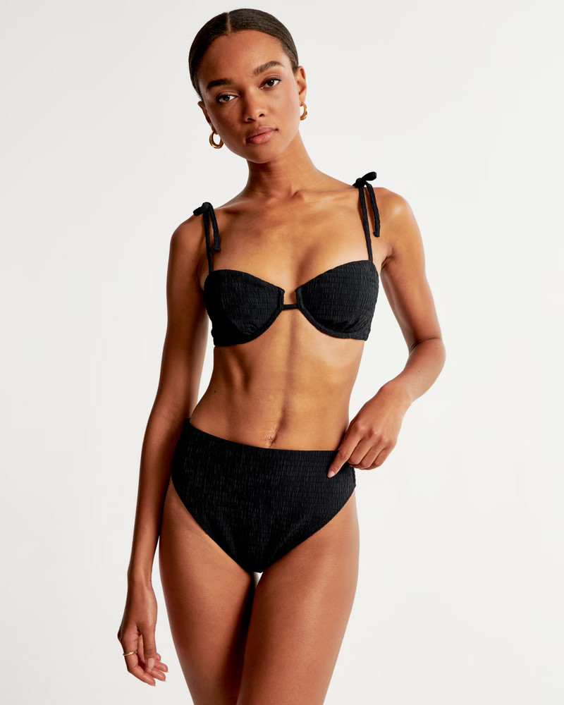 Cinch Tie High-Waist High-Leg Cheeky Bottom | Abercrombie & Fitch (US)
