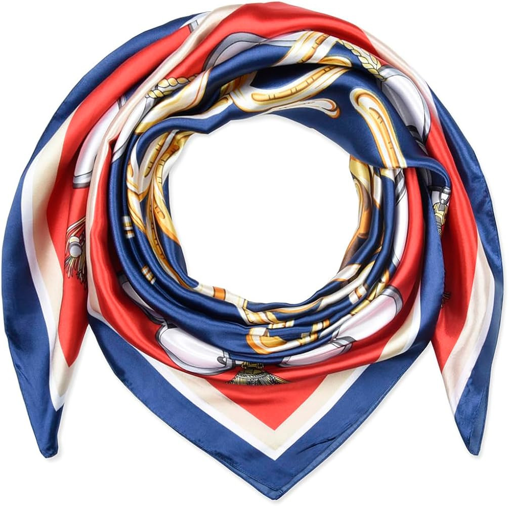 corciova 35 x 35 Large Square Hair Scarf for Women Silk Like Curly Headband Tie Sleeping at Night... | Amazon (US)