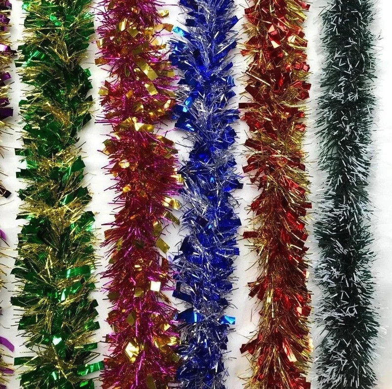 10M (33Ft) Chunky Tinsel Christmas Tree Decoration Xmas Garland | Etsy (Global)