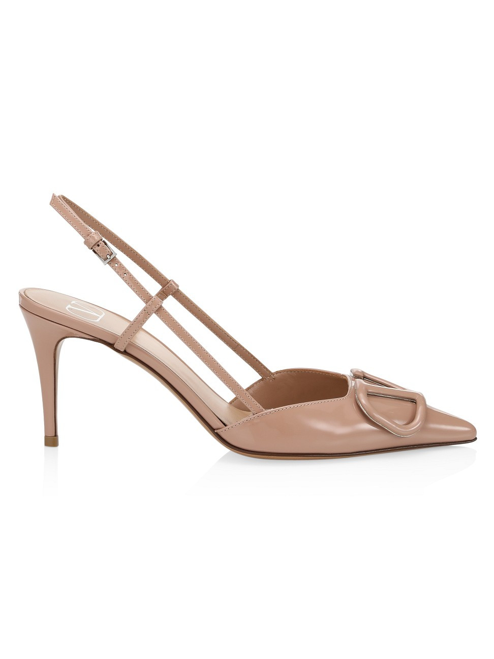 Valentino Women's Valentino Garavani VLogo Leather Slingback Pumps - Rose Cannelle - Size 7 | Saks Fifth Avenue
