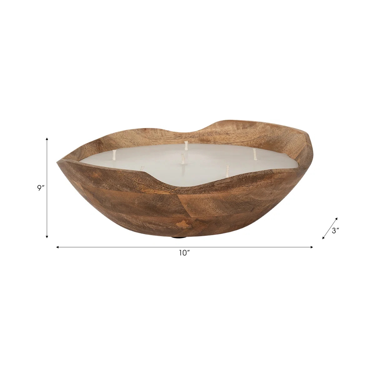 Indoor Mango Wood Wax Candle Bowl with Handcarved Organic Shape and Multi-Wick Design for Decorat... | Wayfair North America