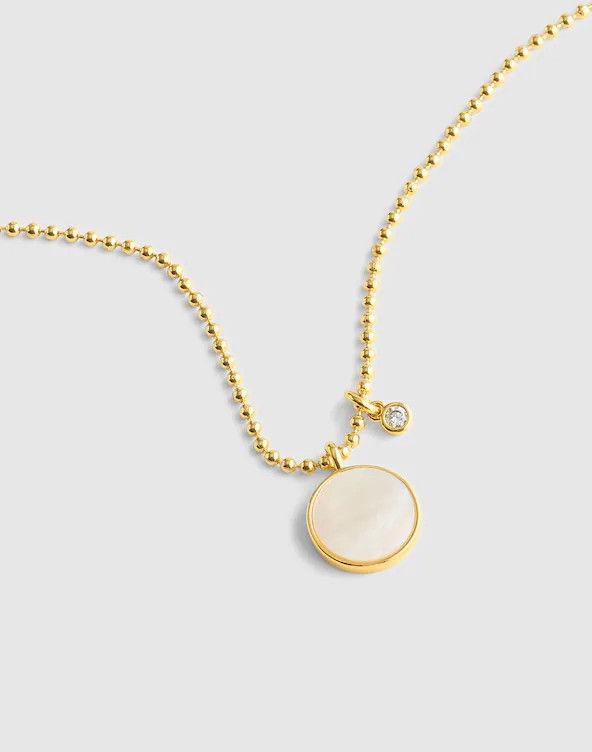 Mother-of-Pearl Bezel Set Ball Chain Necklace | Madewell