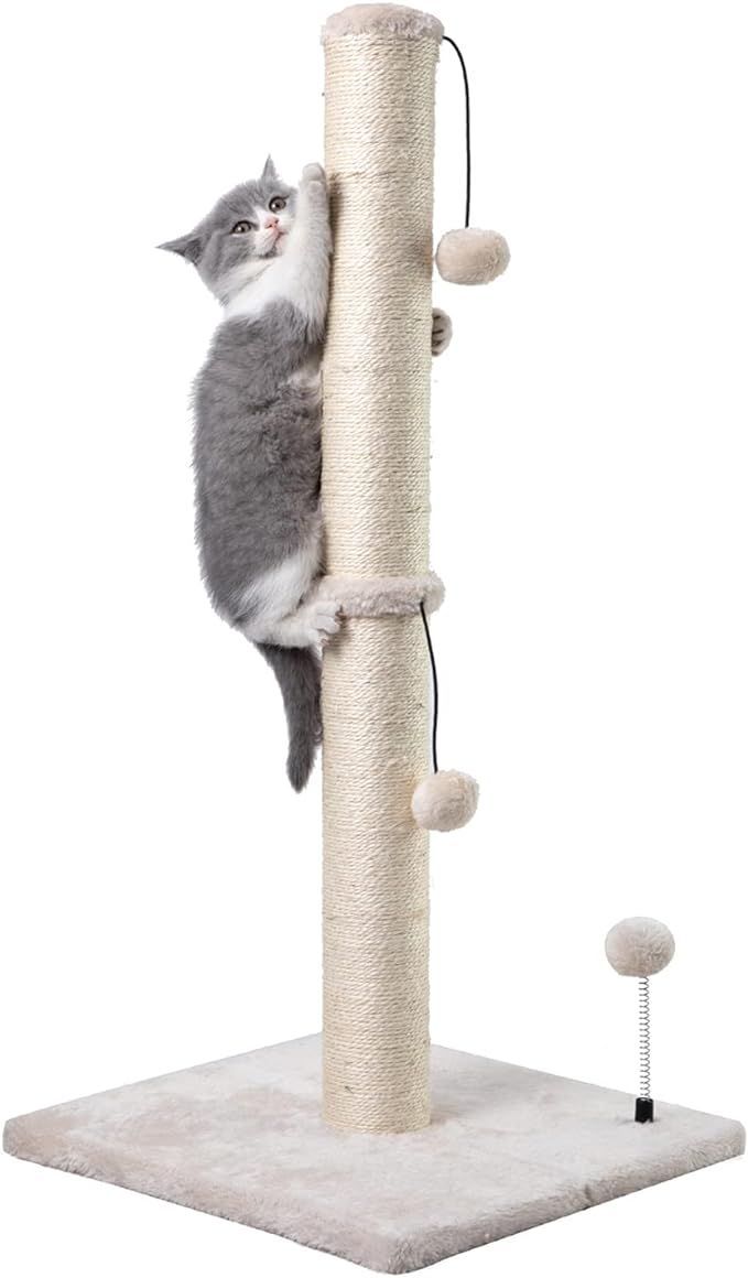 34” Tall Cat Scratching Post Premium Basics Kitten Scratcher Sisal Scratch Posts Trees with Han... | Amazon (US)