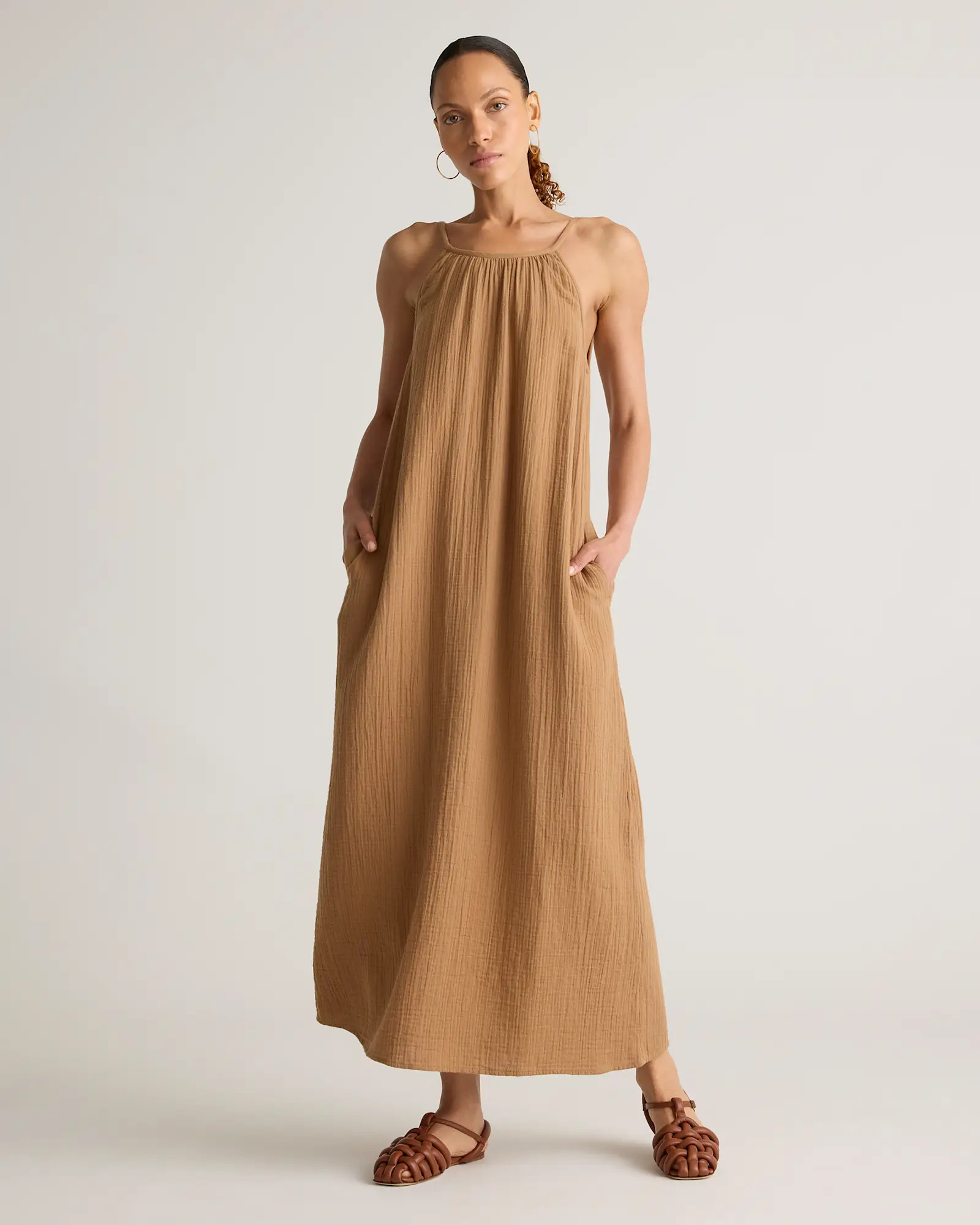 100% Organic Cotton Gauze Sleeveless Maxi Dress | Quince