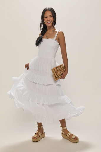 Tonya Smocked Tiered Maxi Dress | Francesca's