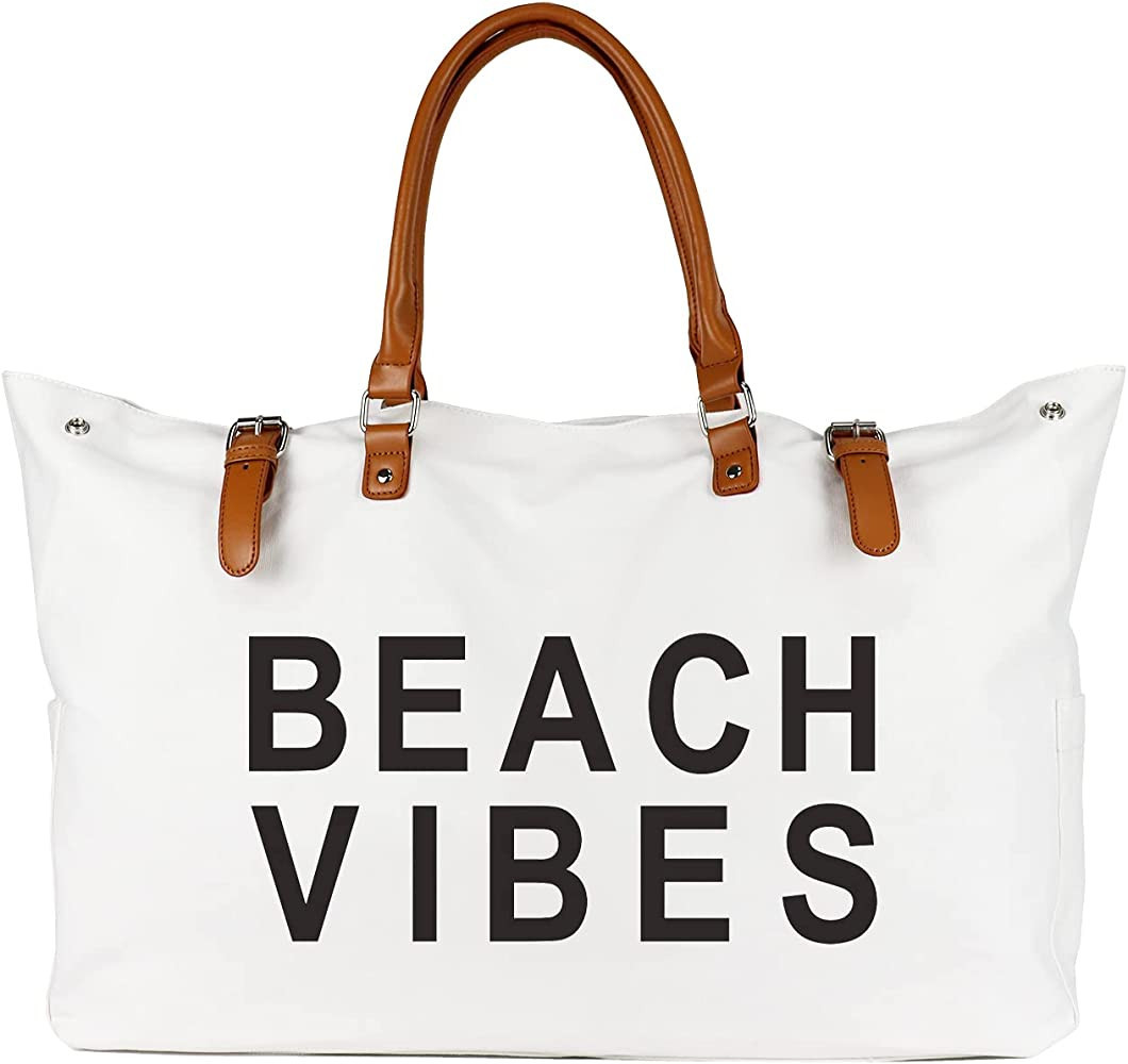 Lamyba Beach Tote Bag for Women Waterproof Sandproof | Amazon (US)