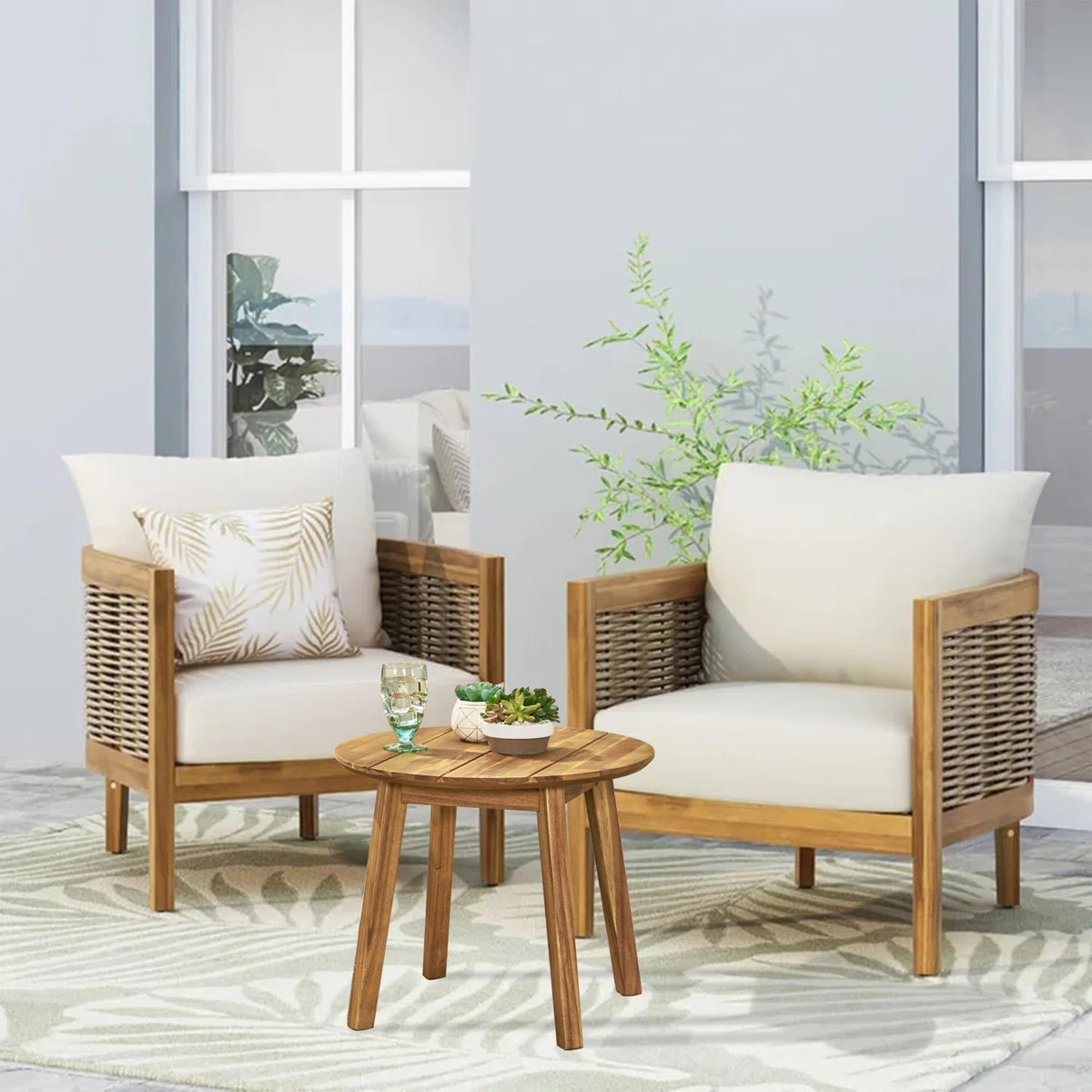 Ellesmere Outdoor Faux Rattan Conversation Set | Wayfair North America