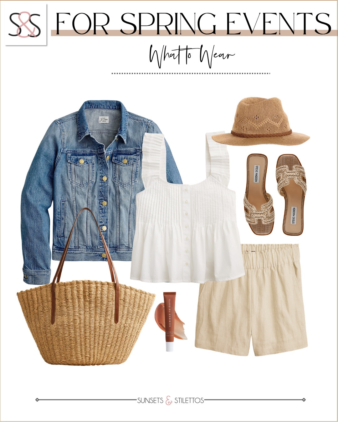 Easy outfits for all your spring events

spring event outfits women, what to wear spring events, casual spring outfit ideas women, warm weather outfits women, spring weekend outfits women, neutral outfit ideas women, denim jacket outfit women, linen shorts outfit women

#LTKTravel #LTKOver40 #LTKSeasonal
