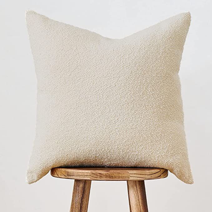 Amazon.com: DOMVITUS Cream Throw Pillows Boucle Pillow Covers 18x18 Luxury Neutral Pillow Covers ... | Amazon (US)