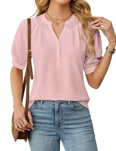 Blooming Jelly Women's Dressy Tops Business Casual Blouses Summer Button Down Work Shirts 2025 | Amazon (US)