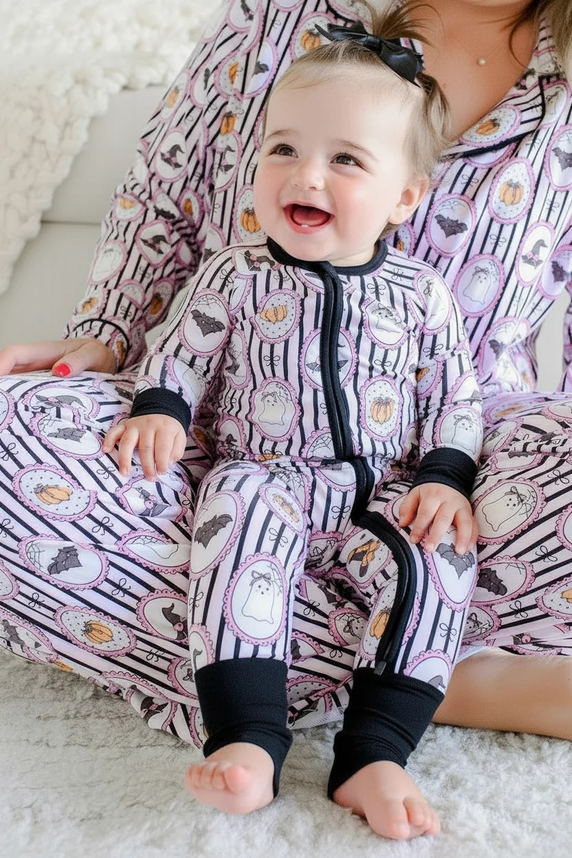 Halloween Glow-in-the-Dark Convertible Bamboo Zip Romper | Galloween | Caden Lane