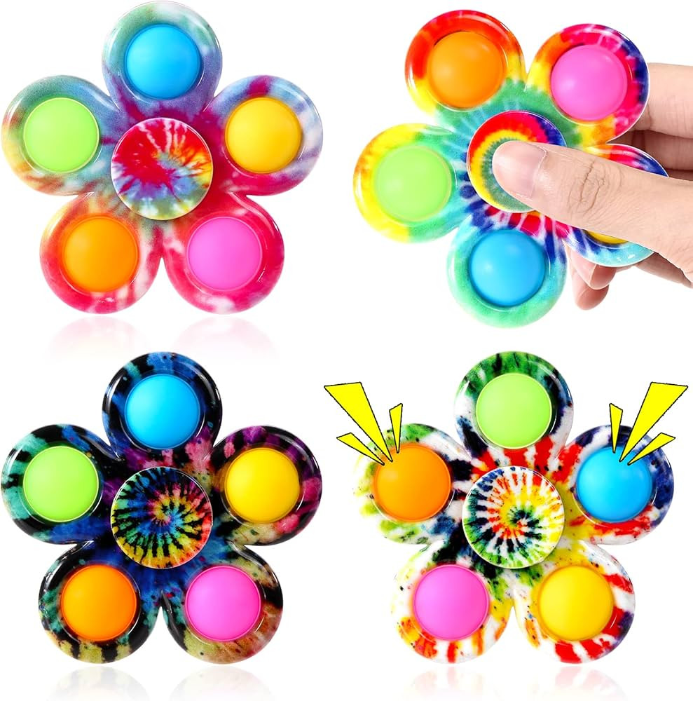 Fidget Spinners Toys 4 Pack, Easter Basket Stuffers Sensory Fidget Toys for Kids Adults, Bulk Pop... | Amazon (US)