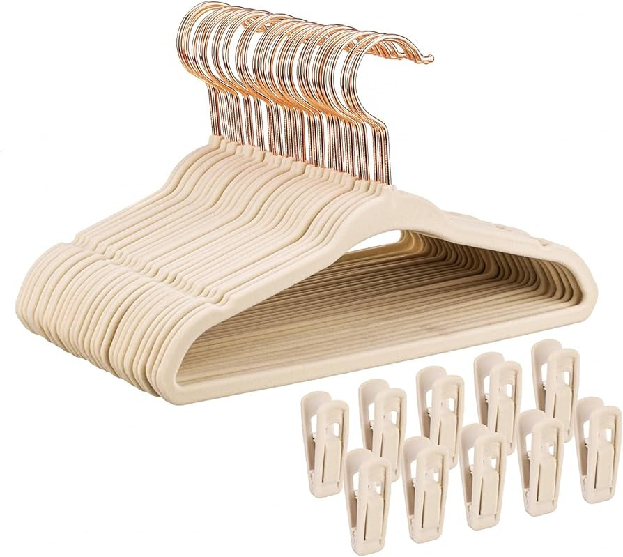 Baby Velvet Hangers 30 Pack - 11'' Inch Premium Non Slip Kids Felt Hangers for Clothes - Ultra Th... | Amazon (US)
