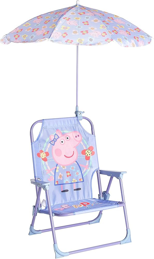 Idea Nuova Kids Outdoor Beach Chair with Umbrella, Peppa Pig, NK570426 | Amazon (US)