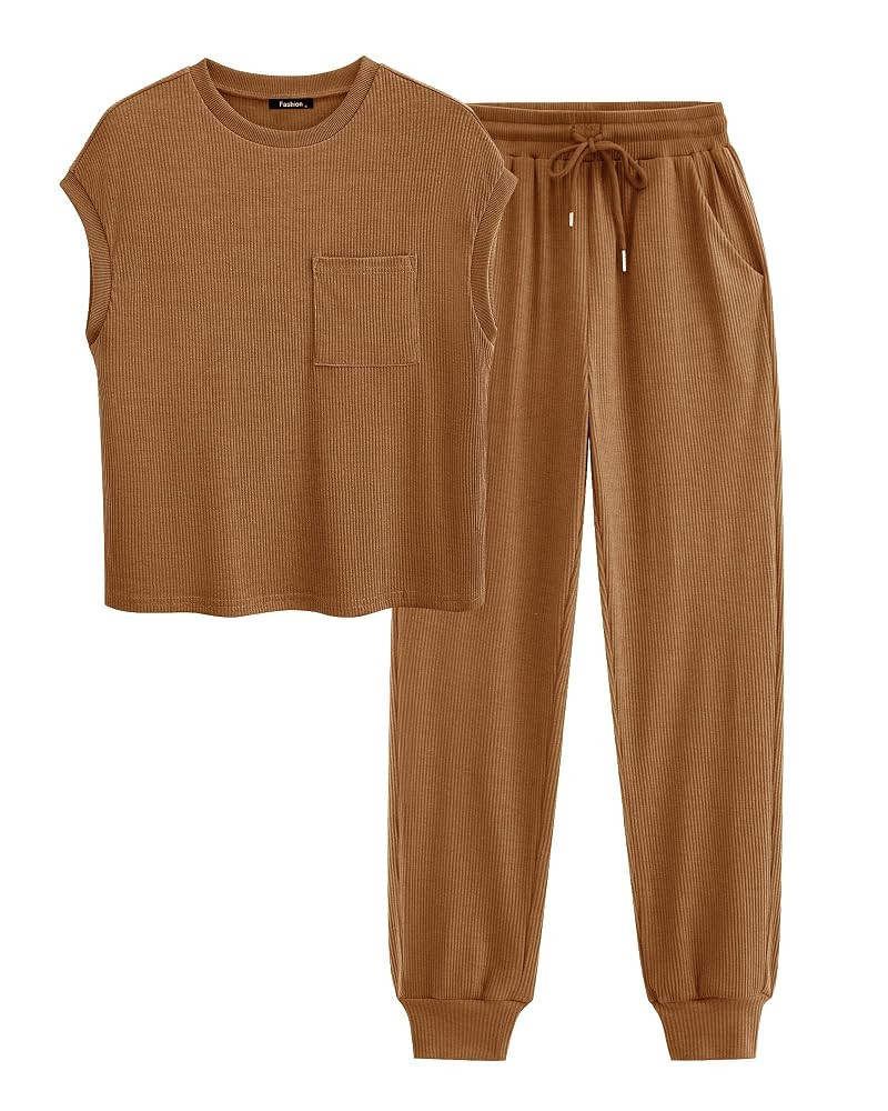 BTFBM Women's Two Piece Tracksuit Outfits Summer Short Sleeve Tops Long Pants Jogger Lounge Match... | Amazon (US)
