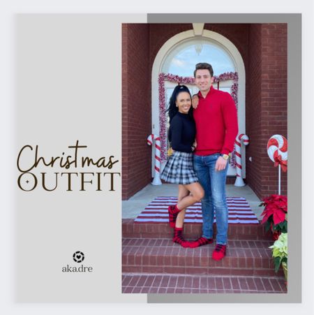 Cute Black and Red Christmas outfit! Plaid skirt with a long sleeve turtleneck. We also do crazy Christmas socks in our family photos every year Hahaa since most of the family doesn’t like to put shoes on to go on the porch for our photo 🎁🎅🏼❤️

#LTKGiftGuide #LTKHoliday #LTKSeasonal