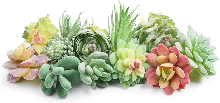 HappyHapi 12 Pcs Artificial Succulents Mini Fake Plants Unpotted Faux Succulent for Craft, Small ... | Amazon (US)