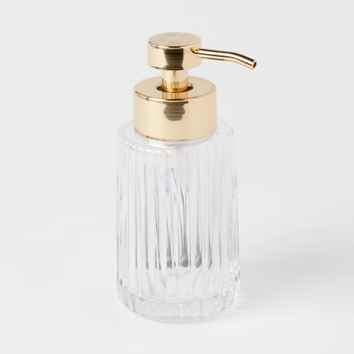 Ribbed Foaming Glass Soap Pump Clear - Threshold™ | Target