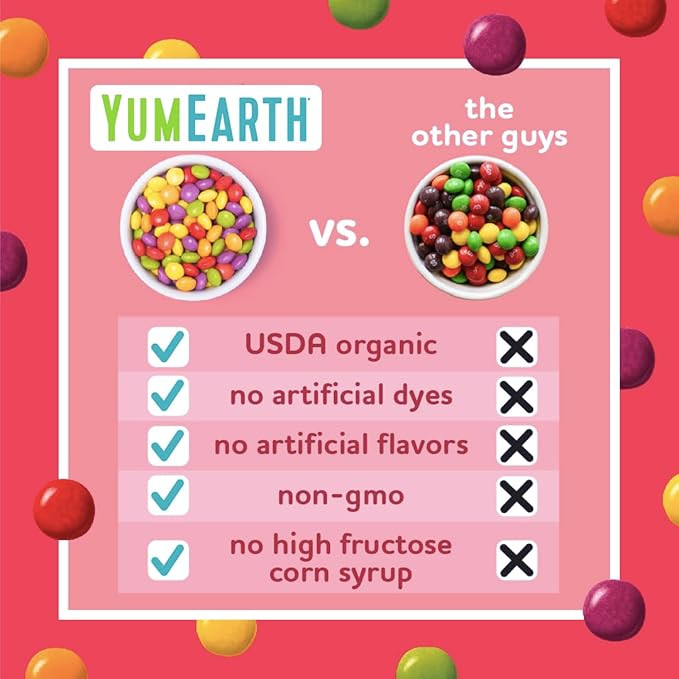YumEarth Organic Giggles Chewy Candy - Allergy Friendly (Top 9 Free), No Artificial Dyes or Flavo... | Amazon (US)