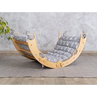 Large Climbing Foldable Arch With Pillow, Montessori Сlimbing Set, Arch Rocker Rock Ramp & Slide, Cushion | Etsy (US)