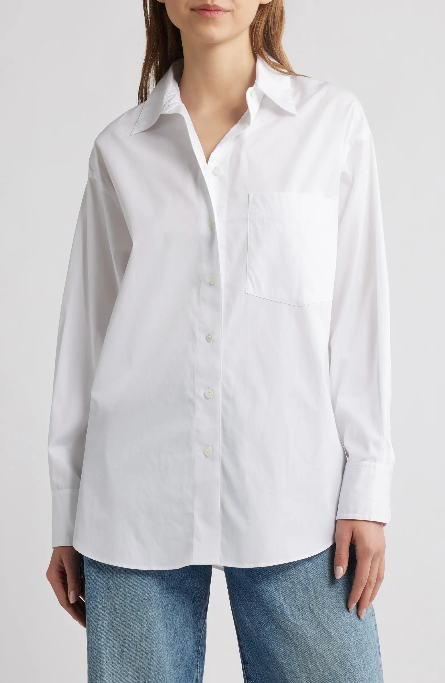Oversize Poplin Button-Up Shirt | Nordstrom