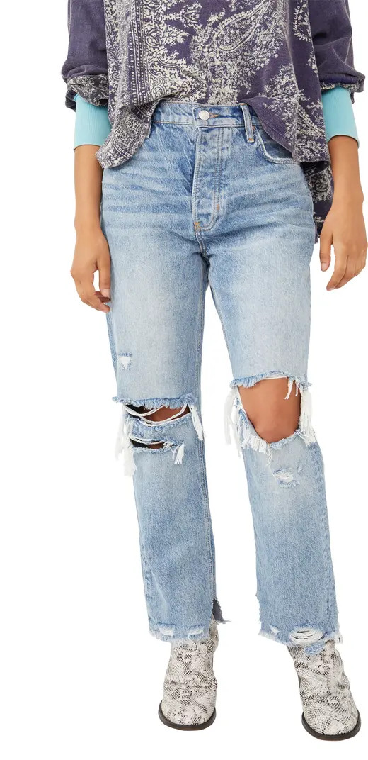 We the Free Distressed Tapered Baggy Boyfriend Jeans | Nordstrom