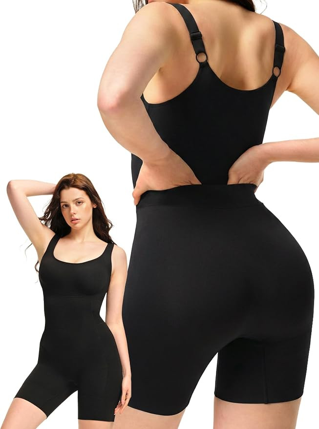 Bathroom-Friendly Shapewear Bodysuit for Women Tummy Control Body Shaper | Seamless, Adjustable S... | Amazon (US)