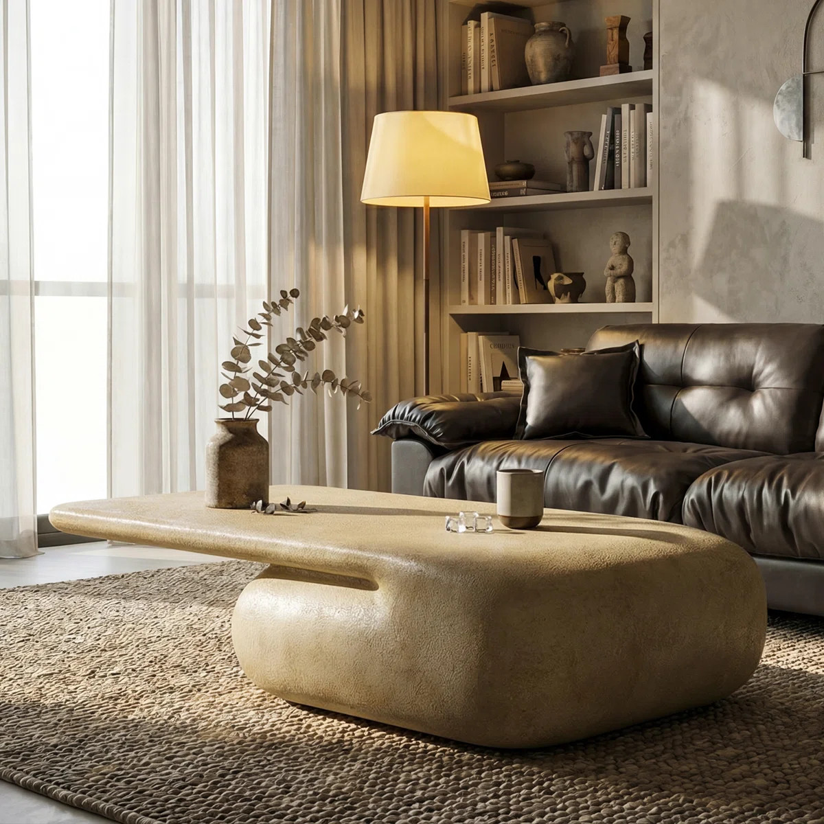 Organic Modern Sand-toned Indoor/Outdoor Coffee Table | Wayfair North America