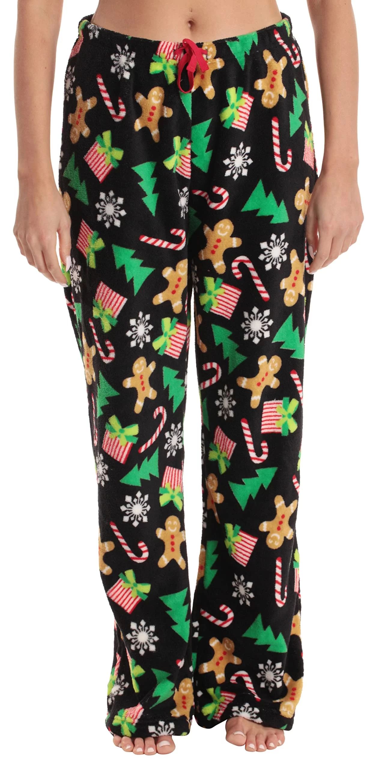Just Love Fleece Pajama Pants for Women Sleepwear PJs (Black - Christmas Explosion, 1X) | Walmart (US)