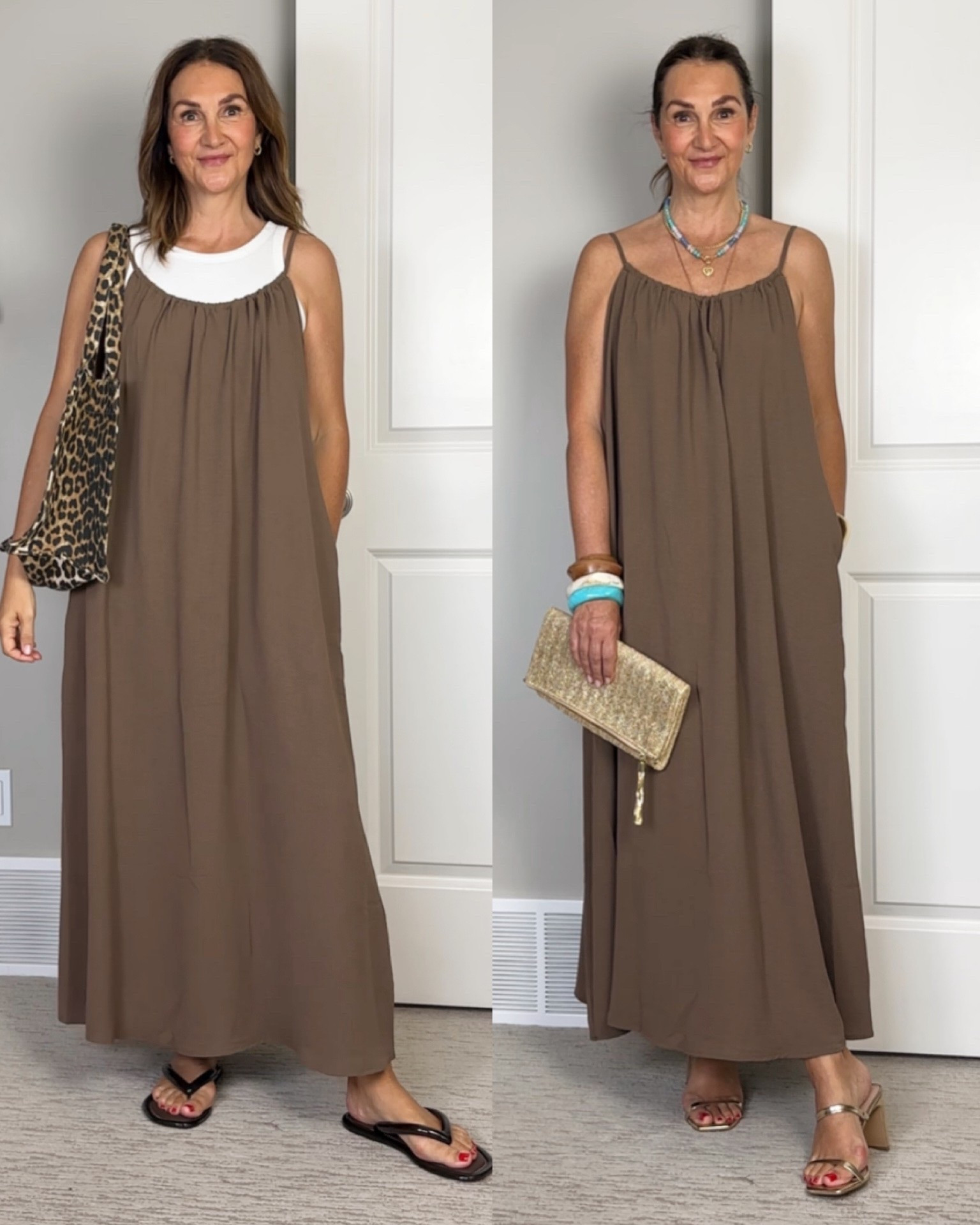 Dress from Amazon with an open back! I’m 5’ 7” size 4ish wearing my usual size S. I can’t decide if I love how comfy it is (also perfect on a really hot day or as a swim cover up) or it looks like a burlap sack 🤪
The dress is linked under “dresses” on my Canadian and U.S. Amazon page, linked in my Instagram bio.
Linked my leopard tank, tote bag, flip flops and other accessories

#LTKootd #LTKSwim #LTKTall