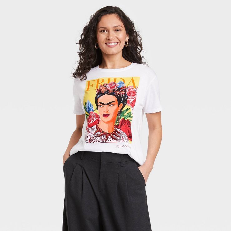 Women's Frida Short Sleeve Graphic T-Shirt - White | Target