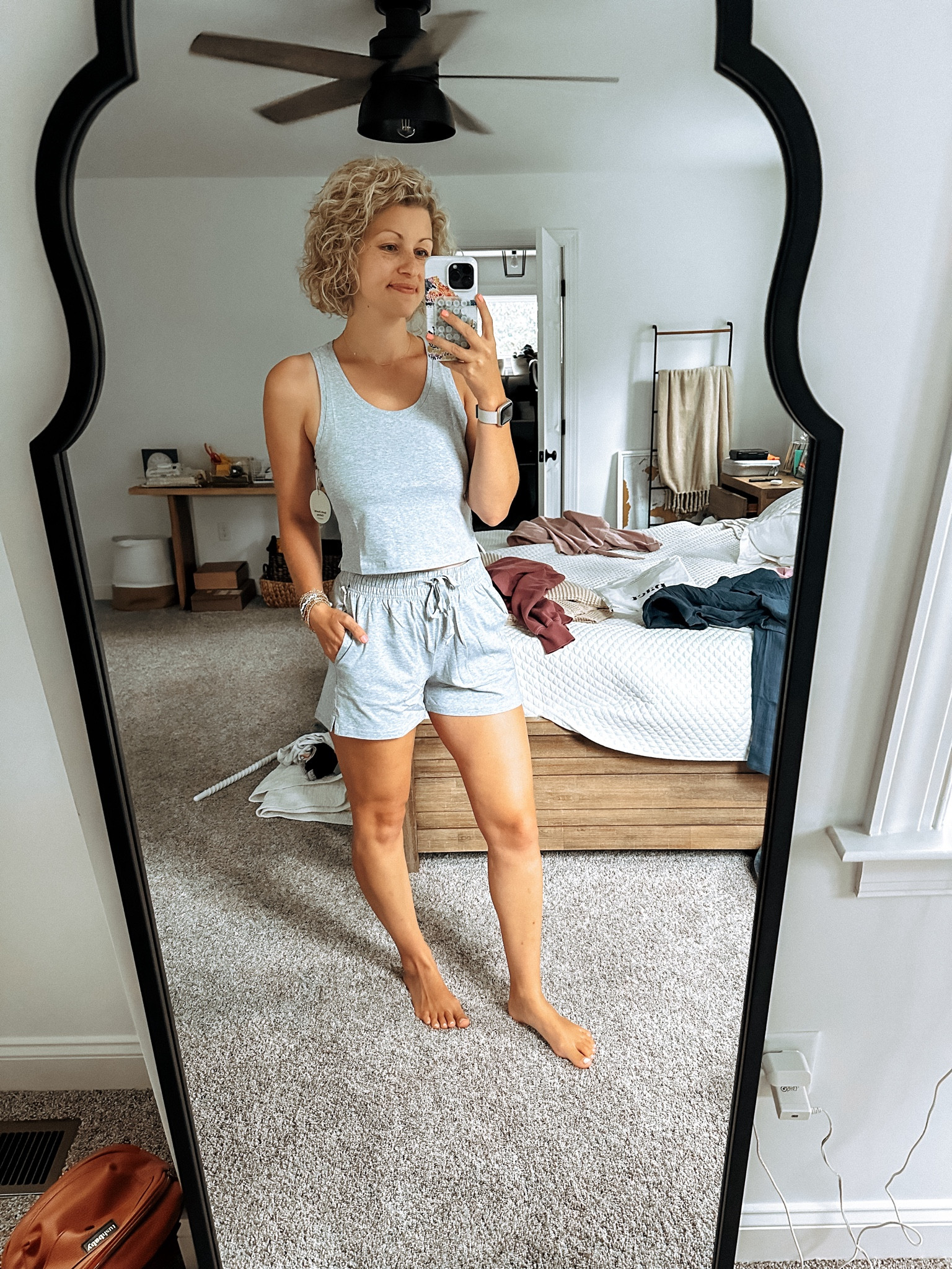 Cutest organic cotton lounge set. Top is cropped and shorts are high waisted. If in between sizes go up on the tank top.

Perfect outfit for traveling or relaxing!✈️

#LTKTravel #LTKFindsUnder100