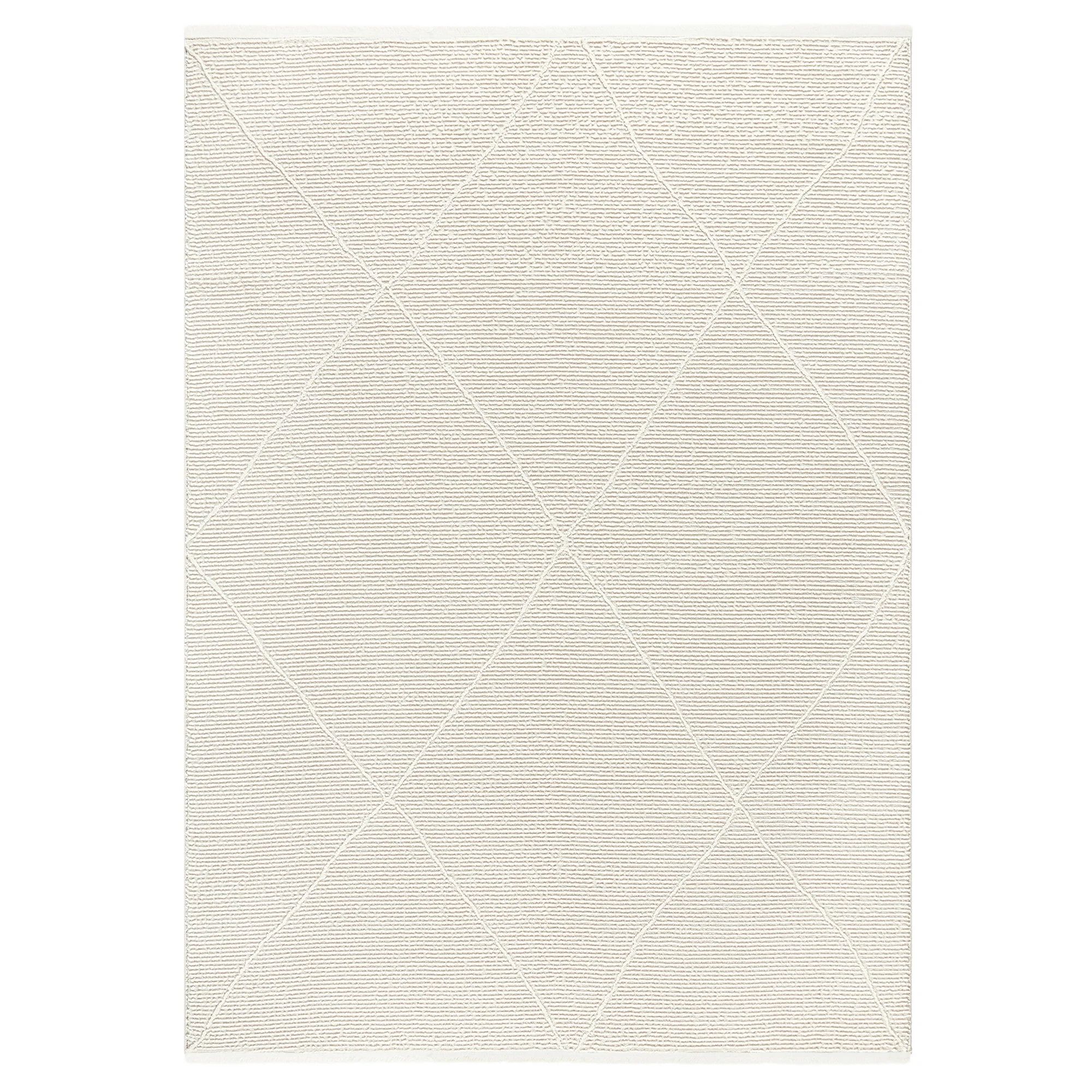 TOWN & COUNTRY LUXE Tretta Contemporary Diamonds Area Rug with Plush High-Low Texture, Ivory, 7'1... | Walmart (US)