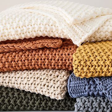 Chunky Cotton Knit Throw | West Elm | West Elm (US)