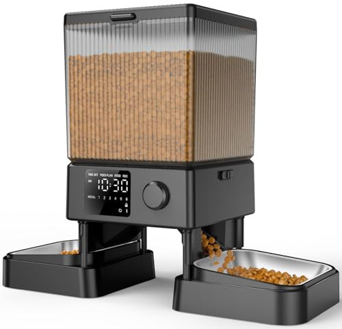 oneisall Automatic Cat Feeder for 2 Cats, 20 Cups/5L Automatic Cat Food Dispenser for Small Pets Indoor, Timed Cat Feeder for Dry Food | Amazon (US)