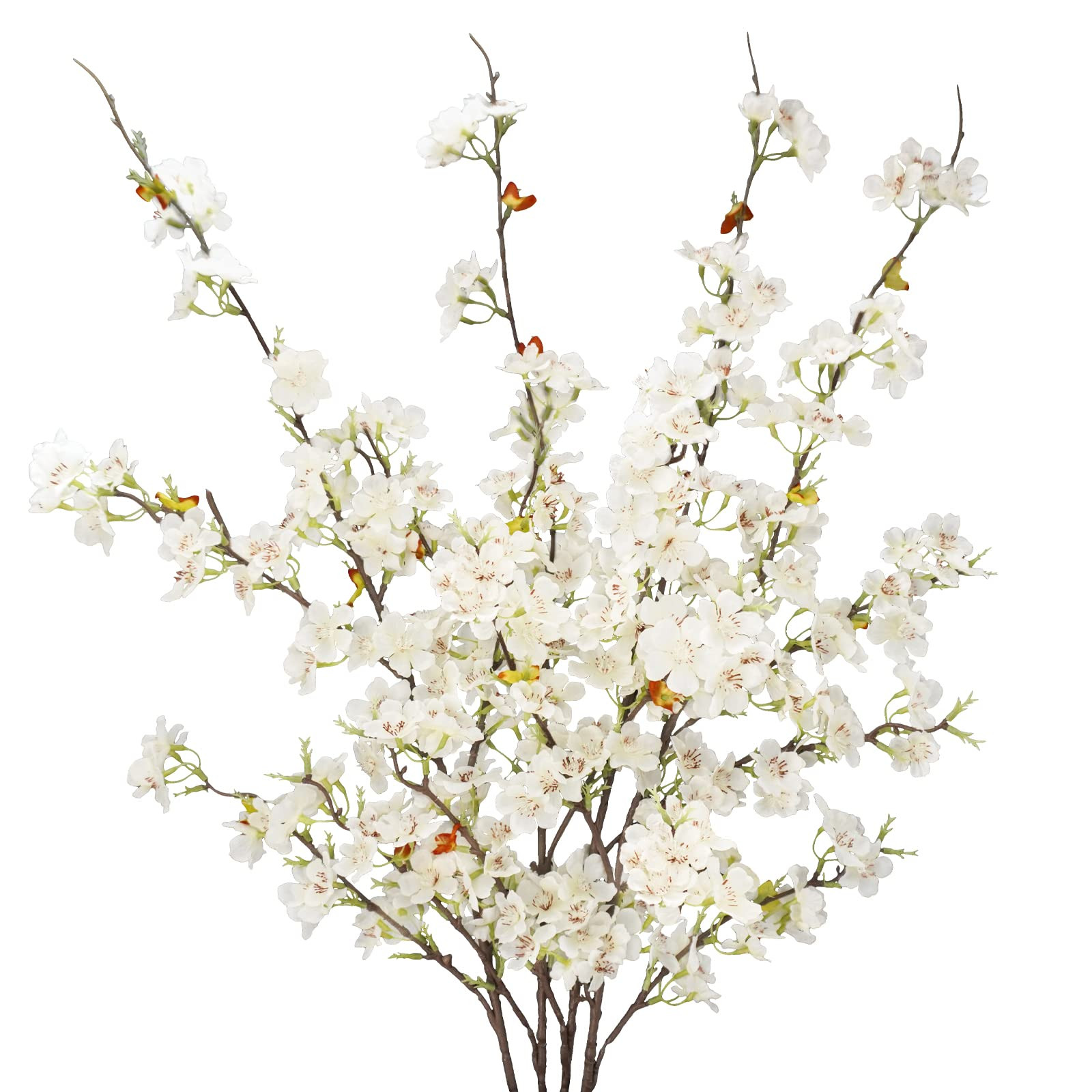 4pcs Artificial Cherry Blossom Flower Branches, 39.4" Fake Silk Pink Cherry Blossom Tree Stems Fa... | Amazon (US)