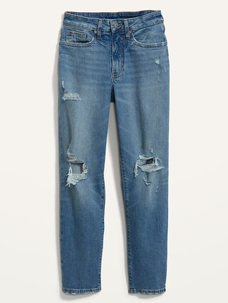 Curvy High-Waisted OG Straight Ripped Jeans for Women | Old Navy (US)