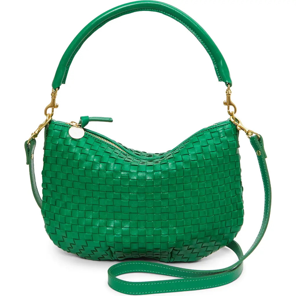 Clare V. Petit Moyen Messenger Bag in Grass Woven Checker at Nordstrom | Nordstrom