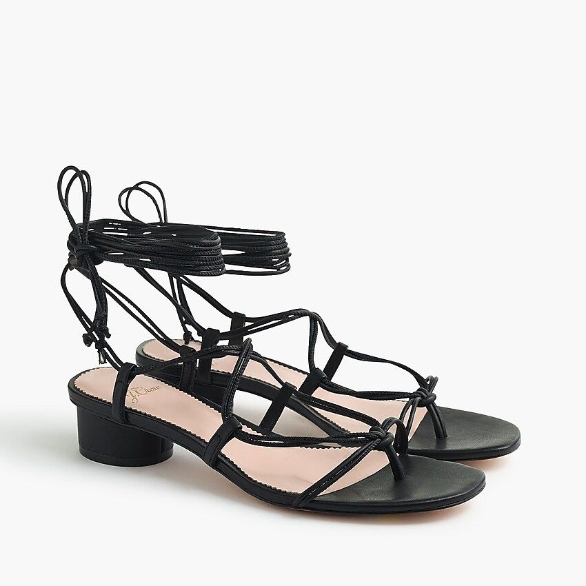 Lace-up strappy sandals in leather | J.Crew US