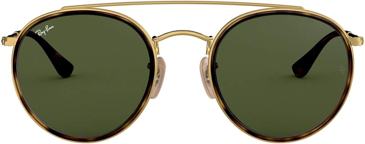 Ray-Ban unisex-adult Rb3647n Round Double Bridge Sunglasses Round Sunglasses | Amazon (US)