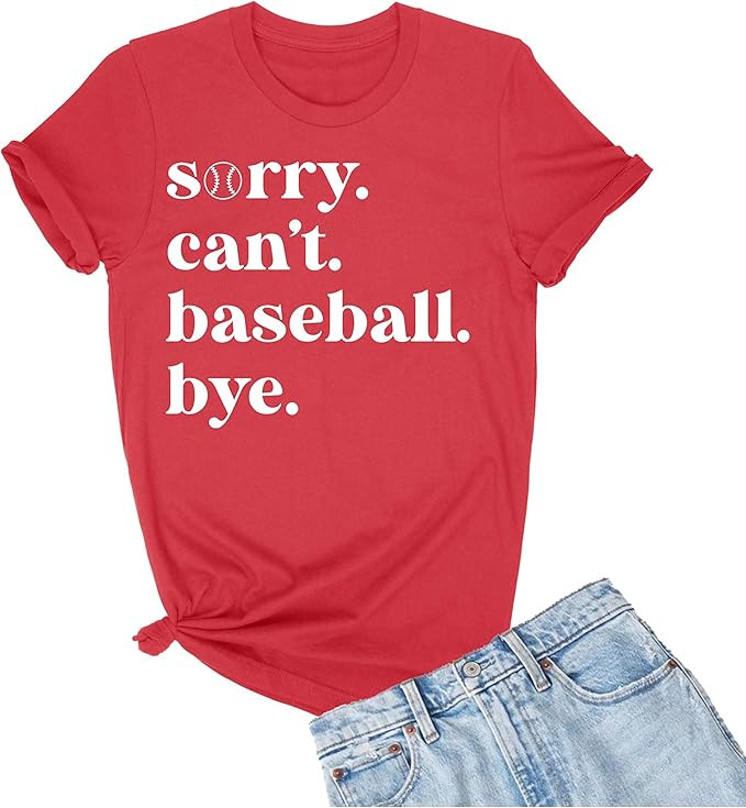 Go All Out Sorry Can't Baseball Bye Funny Mom Mens Women Youth T-Shirt | Amazon (US)
