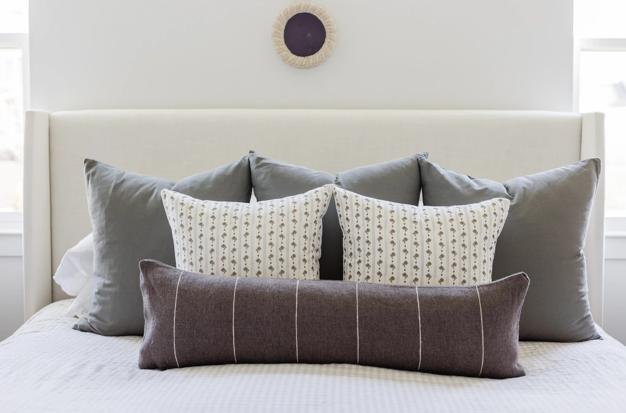 Wren in Charcoal - Moroccan Lumbar Pillow Cover - 12x20" | 12x26" | 12x40" | Woven Nook