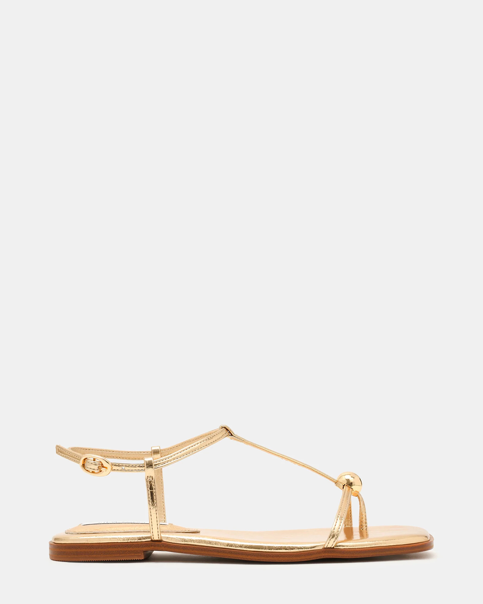 RITZY Gold Square-Toe Strappy Women's Sandal | Steve Madden (US)