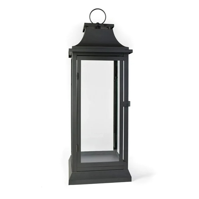 Serene Spaces Living Black Hurricane Lanterns With Clear Glass Panels, Perfect For Home Decor, Pa... | Walmart (US)