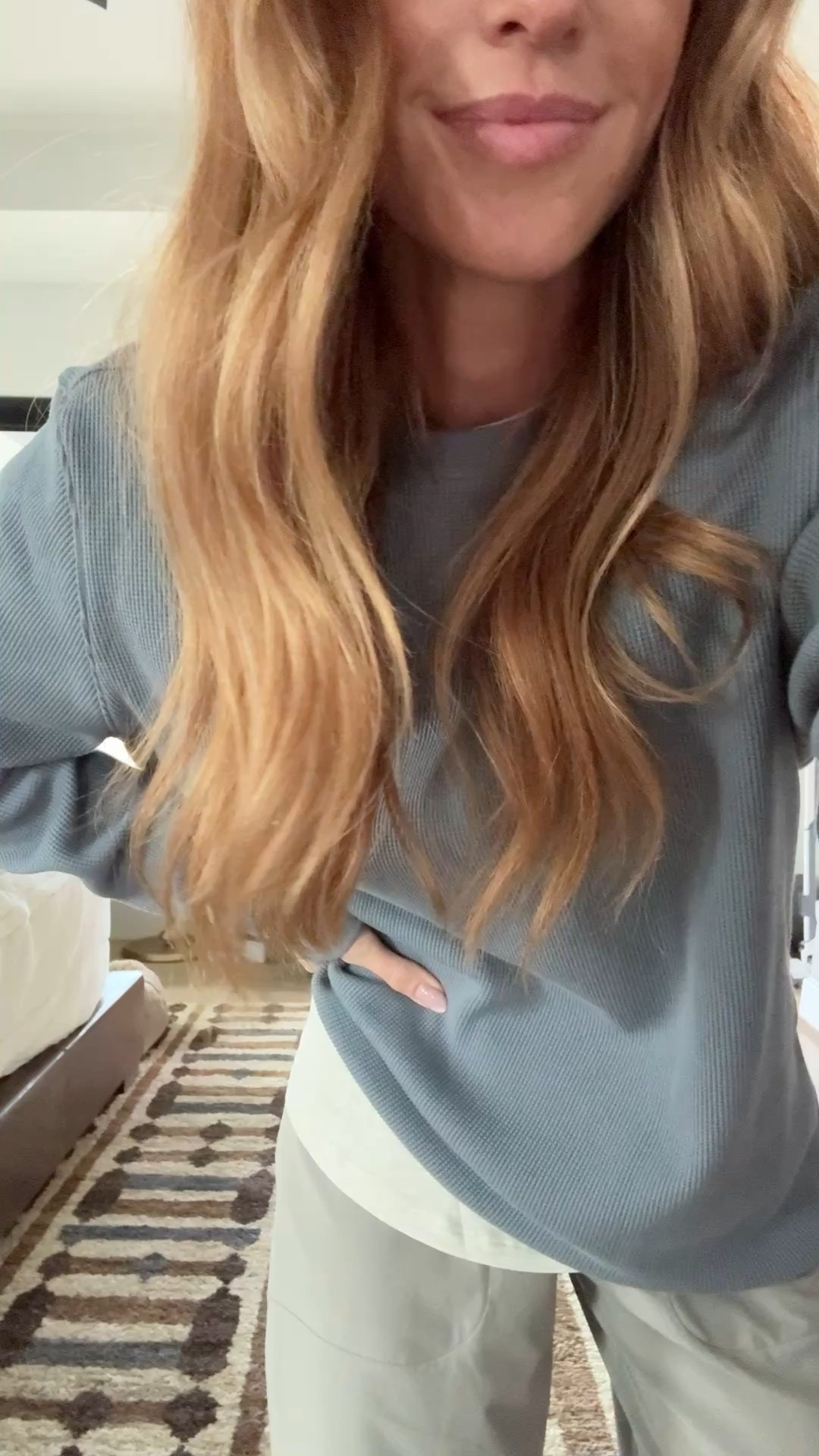 WAFFLES!! I ventured over to the mens section of their website and was so intrigued. Glad I got it! Wearing the medium in this top and my boy has already asked to borrow it, It is cozy and soft on the inside too! The pants are also perfection.. so lightweight. Perfect travel outfit too!

Wearing medium in waffle top 
Wearing 6 in long sleeve 
Size 2 in bottoms 
@lululemon #ad #lululemoncreator