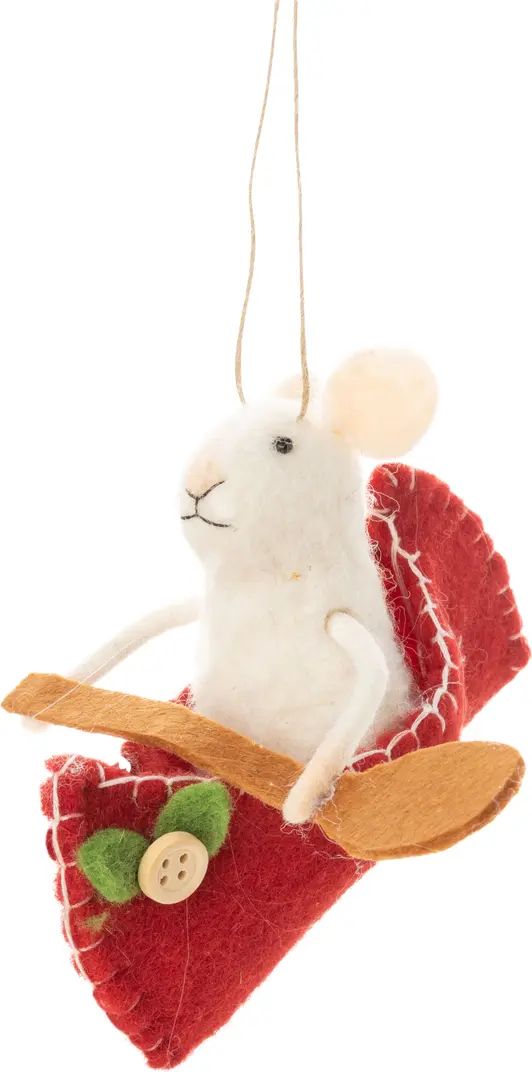 Mouse in a Canoe Felt Ornament | Nordstrom