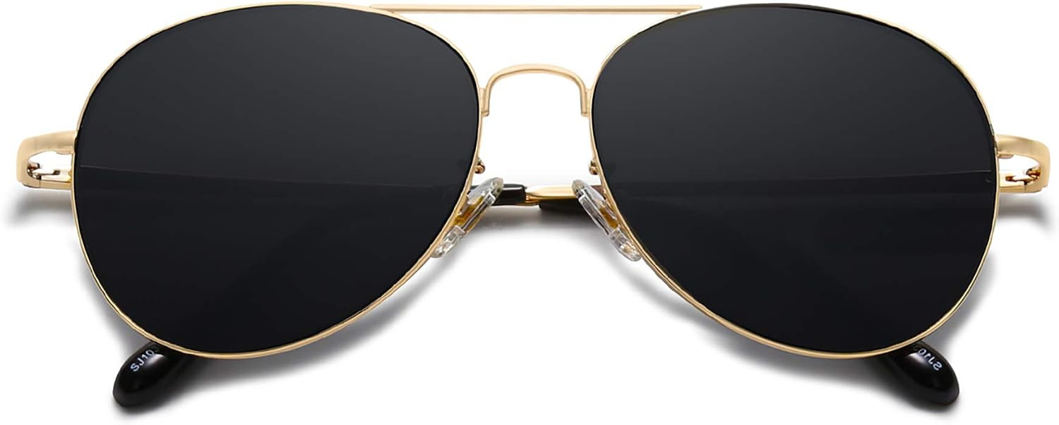 SOJOS Classic Aviator Sunglasses for Women Men Metal Frame Spring Hinges SJ1030 | Amazon (US)