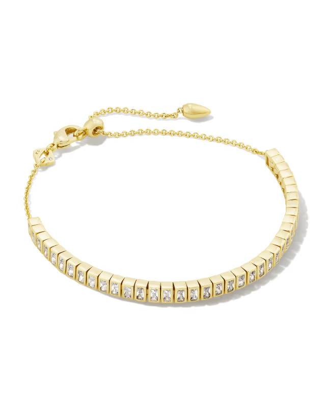 Gracie Gold Tennis Delicate Chain Bracelet in White Crystal | Kendra Scott | Kendra Scott