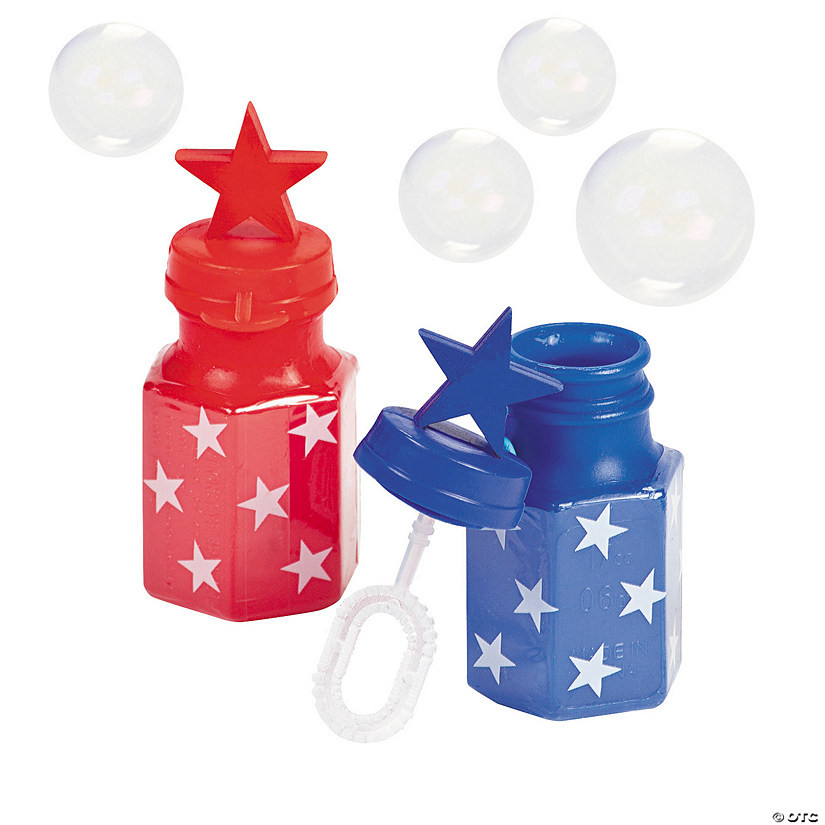 Patriotic Star Bubble Bottles - 12 Pc. | Oriental Trading Company
