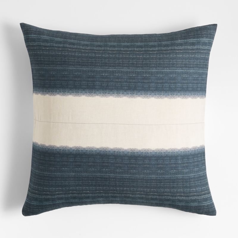 Littoral 23"x23" Two-Tone Navy Decorative Throw Pillow Cover + Reviews | Crate & Barrel | Crate & Barrel